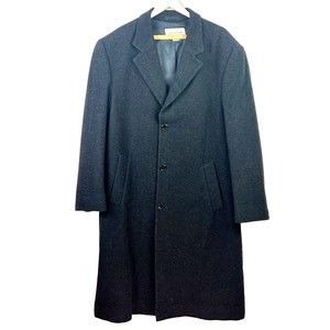 Pronto Uomo Classic Wool Cashmere Blend Charcoal Gray Long Dress Coat Size 42R